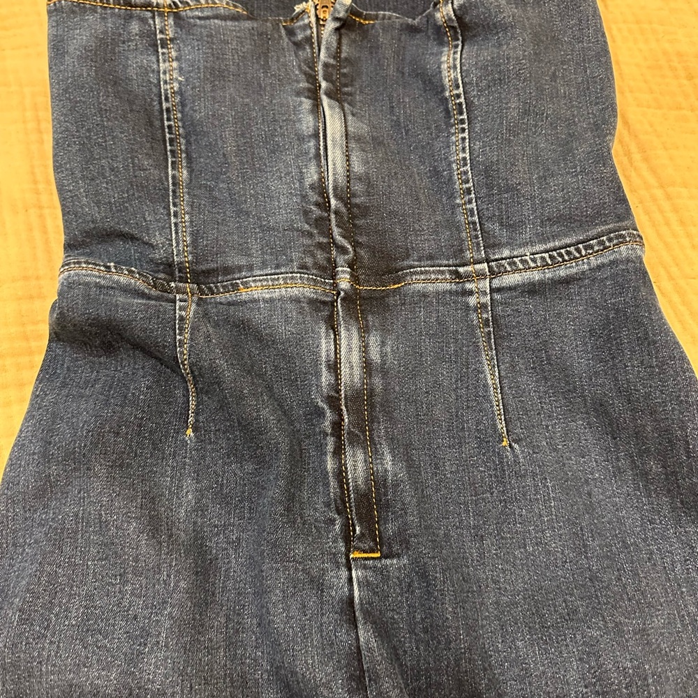 Reformation Eugenia Denim Strapless Dress - Blue - Picture 6 of 9